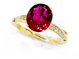 Yellow gold Oval Cut Garnet Engagement Ring with Side Stone Accents and Four-Prong Setting_61