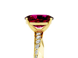 Yellow gold Oval Cut Garnet Engagement Ring with Side Stone Accents and Four-Prong Setting_65