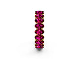 Yellow gold Oval Cut Garnet Eternity Band with Shared Prong Setting_2