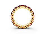 Yellow gold Oval Cut Garnet Eternity Band with Shared Prong Setting_3