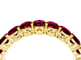 Yellow gold Oval Cut Garnet Eternity Band with Shared Prong Setting_4