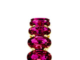 Yellow gold Oval Cut Garnet Eternity Band with Shared Prong Setting_5