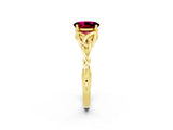 Yellow gold Oval Cut Garnet Solitaire Celtic Knot Ring with Four-Prong Setting_14