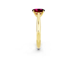 Yellow gold Oval Cut Garnet Solitaire Engagement Ring with Cathedral Setting and Four-Prong Mount_68