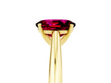 Yellow gold Oval Cut Garnet Solitaire Engagement Ring with Cathedral Setting and Four-Prong Mount_71