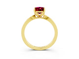 Yellow gold Oval Cut Garnet Solitaire Engagement Ring with Classic Band and Four-Prong Setting_27