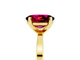Yellow gold Oval Cut Garnet Solitaire Engagement Ring with Classic Band and Four-Prong Setting_29