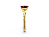 Yellow gold Oval Cut Garnet Solitaire Twist Band Prong Setting Ring_38