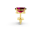 Yellow gold Oval Cut Garnet Stud Earrings_20