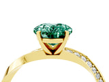 Yellow gold Oval Cut Green Sapphire Engagement Ring with Side Stone Accents and Four-Prong Setting_64