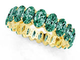 Yellow gold Oval Cut Green Sapphire Eternity Band with Shared Prong Setting_1