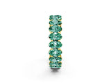 Yellow gold Oval Cut Green Sapphire Eternity Band with Shared Prong Setting_2