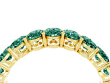 Yellow gold Oval Cut Green Sapphire Eternity Band with Shared Prong Setting_4