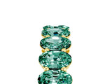 Yellow gold Oval Cut Green Sapphire Eternity Band with Shared Prong Setting_5