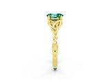 Yellow gold Oval Cut Green Sapphire Solitaire Celtic Knot Ring with Four-Prong Setting_14