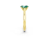Yellow gold Oval Cut Green Sapphire Solitaire Engagement Ring with Cathedral Setting and Four-Prong Mount_20