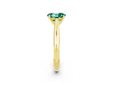 Yellow gold Oval Cut Green Sapphire Solitaire Engagement Ring with Cathedral Setting and Four-Prong Mount_26
