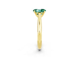 Yellow gold Oval Cut Green Sapphire Solitaire Engagement Ring with Cathedral Setting and Four-Prong Mount_68