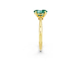 Yellow gold Oval Cut Green Sapphire Solitaire Engagement Ring with Classic Band and Four-Prong Setting_26