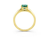 Yellow gold Oval Cut Green Sapphire Solitaire Engagement Ring with Classic Band and Four-Prong Setting_27