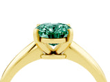 Yellow gold Oval Cut Green Sapphire Solitaire Engagement Ring with Classic Band and Four-Prong Setting_28