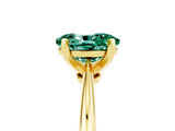 Yellow gold Oval Cut Green Sapphire Solitaire Engagement Ring with Classic Band and Four-Prong Setting_29