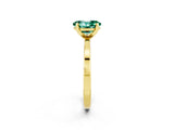 Yellow gold Oval Cut Green Sapphire Solitaire Engagement Ring with Classic Band and Four-Prong Setting_45