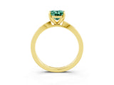 Yellow gold Oval Cut Green Sapphire Solitaire Engagement Ring with Classic Band and Four-Prong Setting_46