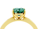 Yellow gold Oval Cut Green Sapphire Solitaire Engagement Ring with Classic Band and Four-Prong Setting_47