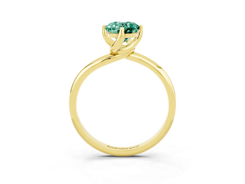 Yellow gold Oval Cut Green Sapphire Solitaire Engagement Ring with Four-Prong Setting and Classic Band_15