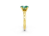 Yellow gold Oval Cut Green Sapphire Solitaire Engagement Ring with Round Band and Four-Prong Setting_2