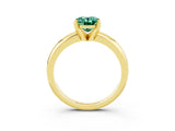 Yellow gold Oval Cut Green Sapphire Solitaire Engagement Ring with Round Band and Four-Prong Setting_3