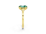 Yellow gold Oval Cut Green Sapphire Solitaire Ring with Flower Prong Setting and Classic Band_38