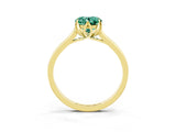 Yellow gold Oval Cut Green Sapphire Solitaire Ring with Flower Prong Setting and Classic Band_39