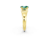 Yellow gold Oval Cut Green Sapphire Solitaire Ring with Wide Band and Prong Setting_2