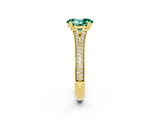 Yellow gold Oval Cut Green Sapphire Split Shank Engagement Ring with Pavé Band_2