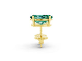 Yellow gold Oval Cut Green Sapphire Stud Earrings_14