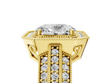 Yellow gold Oval Cut Halo Diamond Engagement Ring with Pave Split Shank and Four-Prong Setting_20