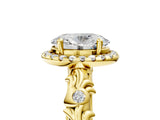 Yellow gold Oval Cut Halo Diamond Solitaire with Filigree Band and Four-Prong Setting_24