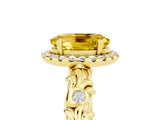 Yellow gold Oval Cut Halo Diamond Solitaire with Filigree Band and Four-Prong Setting_5