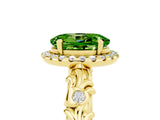 Yellow gold Oval Cut Halo Diamond Solitaire with Filigree Band and Four-Prong Setting_5