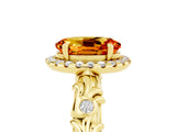 Yellow gold Oval Cut Halo Diamond Solitaire with Filigree Band and Four-Prong Setting_5