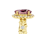 Yellow gold Oval Cut Halo Diamond Solitaire with Filigree Band and Four-Prong Setting_5