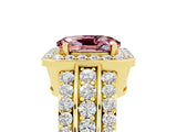 Yellow gold Oval Cut Halo Morganite Ring with Split Shank and Four-Prong Setting_5