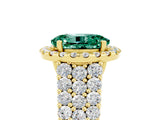Yellow gold Oval Cut Halo Pavé Diamond Engagement Ring with Split Shank and Four-Prong Setting_5