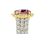 Yellow gold Oval Cut Halo Pavé Diamond Engagement Ring with Split Shank and Four-Prong Setting_5