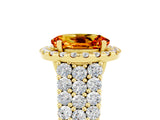Yellow gold Oval Cut Halo Pavé Diamond Engagement Ring with Split Shank and Four-Prong Setting_5