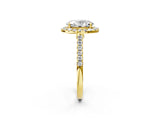 Yellow gold Oval Cut Halo Pave Diamond Engagement Ring with Four-Prong Setting_5