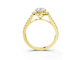 Yellow gold Oval Cut Halo Pave Diamond Engagement Ring with Four-Prong Setting_6