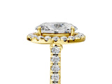 Yellow gold Oval Cut Halo Pave Diamond Engagement Ring with Four-Prong Setting_8